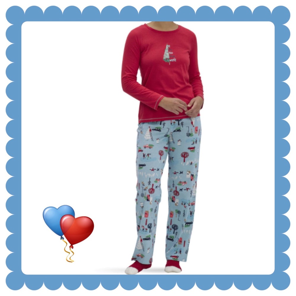 Hue Ski Patrol 3-Piece Knit Pajama Set NWT